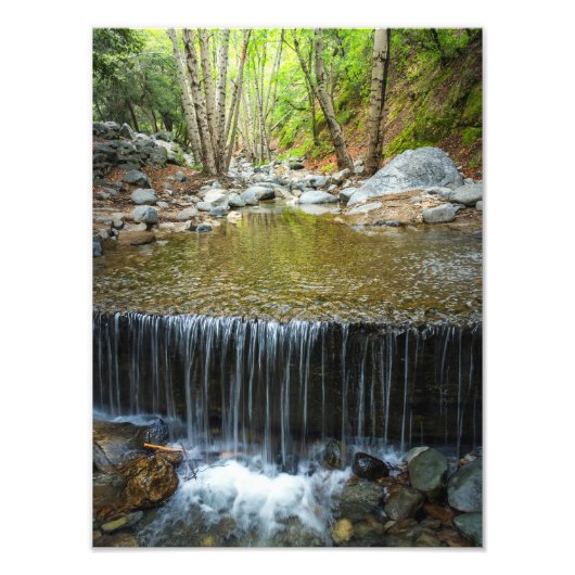 Mountain Stream Waterfall – Nature Landscape Print Foto Afdruk (Voorkant)
