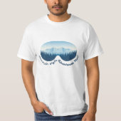Mountain Style, Adventurous Mind: Ski Goggle T-shirt (Voorkant)