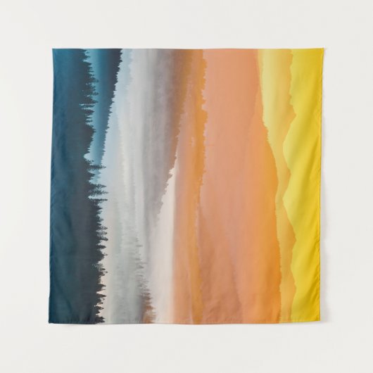 Mountain Sunrise: adembenemend landschap Wandkleed (Voorkant (horizontaal))