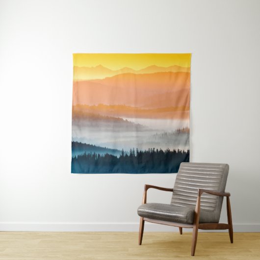 Mountain Sunrise: adembenemend landschap Wandkleed (In situ)