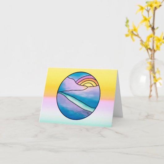 Mountain Sunrise Blank Kaart (Gele Bloem)