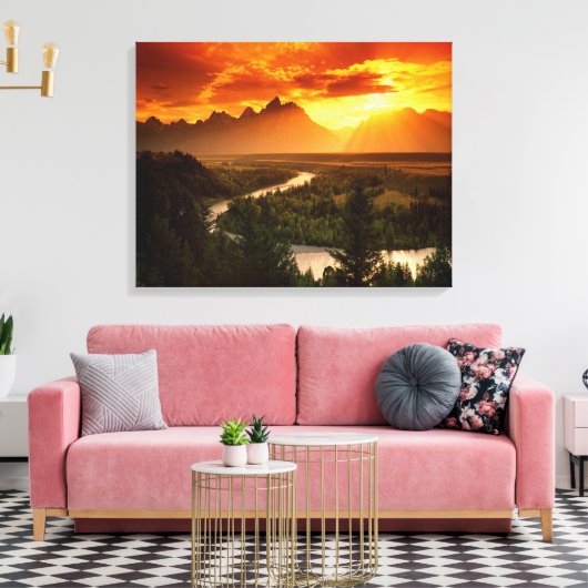 Mountain Sunrise Canvas Afdruk (Insitu (Woonkamer))