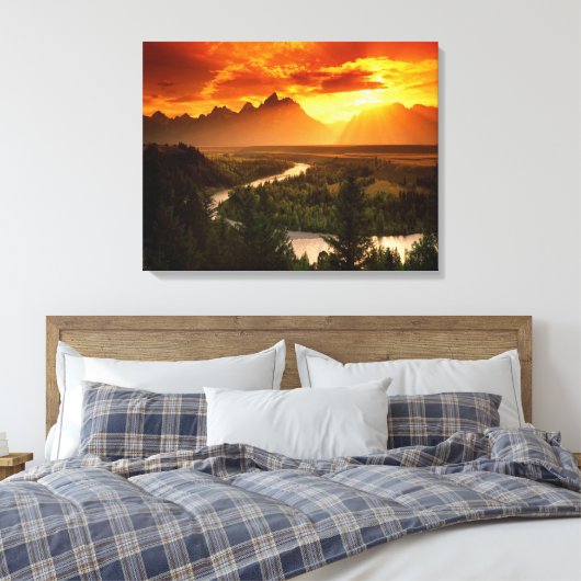 Mountain Sunrise Canvas Afdruk (Insitu (Slaapkamer))