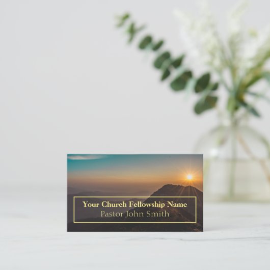Mountain Sunrise Church Pastor Visitekaartjes (Staand voorkant)