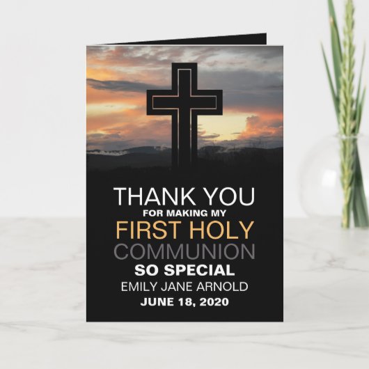 Mountain Sunrise, Eerste Heilige Communie Dank u Kaart (Voorkant)