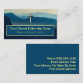 Mountain Sunrise Gold Cross Church Visitekaartjes (Voorkant / Achterkant)