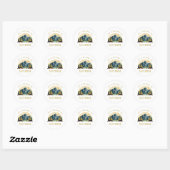 Mountain Sunrise Hiker Ronde Sticker (Vel)
