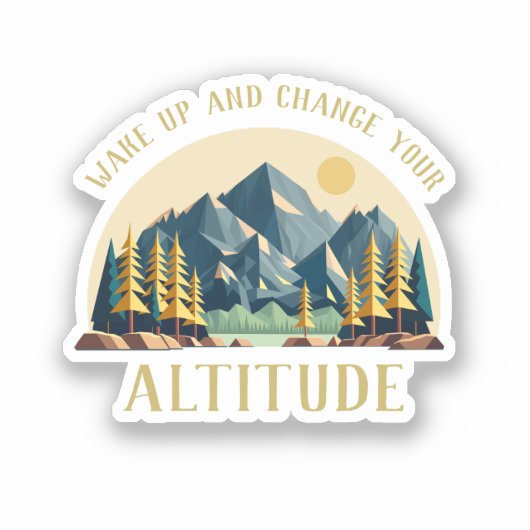 Mountain Sunrise Hiker Sticker (Voorkant)