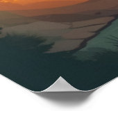 Mountain Sunrise illustratie: Gedetailleerd landsc Poster (Hoek)