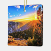 Mountain Sunrise Keramisch Ornament (Links)