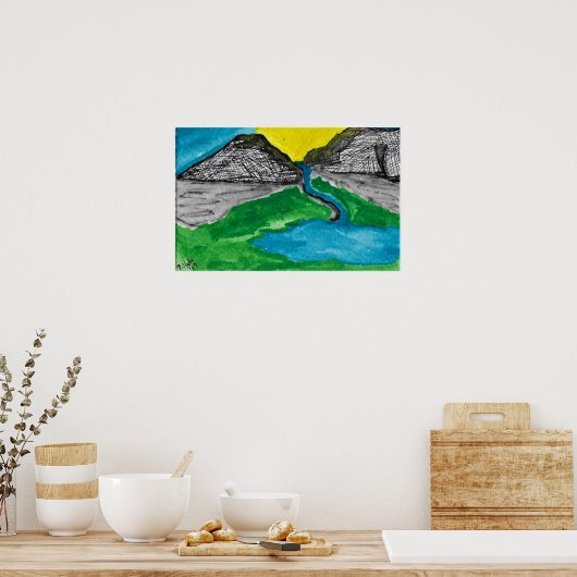 Mountain Sunrise Poster (Keuken)