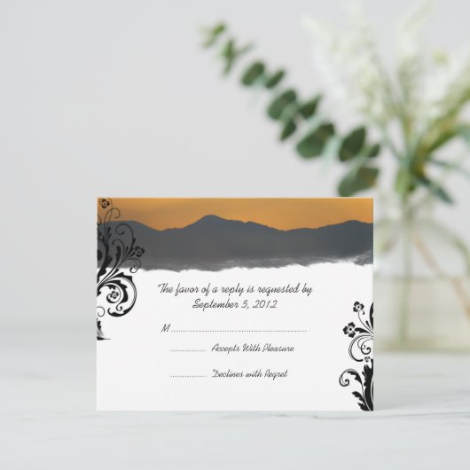 Mountain Sunrise Wedding RSVP (Staand voorkant)