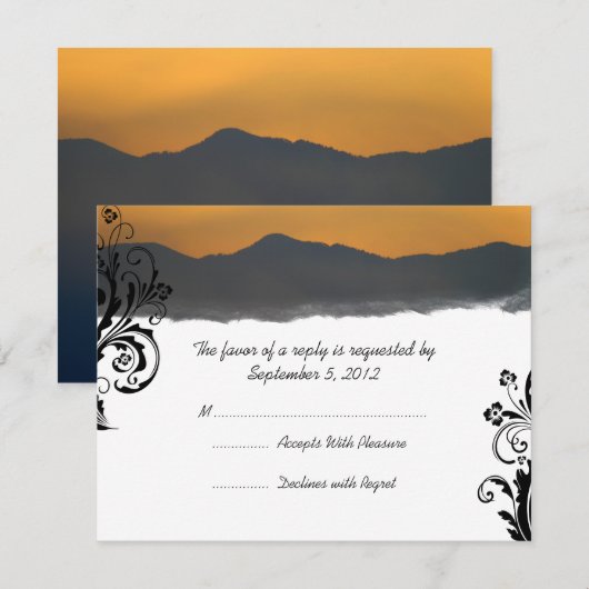 Mountain Sunrise Wedding RSVP (Voorkant / Achterkant)