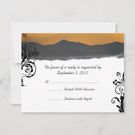 Mountain Sunrise Wedding RSVP Kaartje (Voorkant)