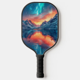 Mountain Sunset aan het meer - Custom Name Pickleball Paddle