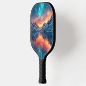 Mountain Sunset aan het meer - Custom Name Pickleball Paddle (Links)