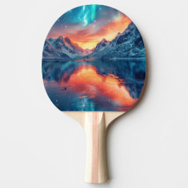 Mountain Sunset aan het meer - Custom Name Tafeltennisbatje