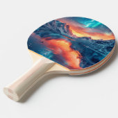 Mountain Sunset aan het meer - Custom Name Tafeltennisbatje (Voorkant Gekanteld)