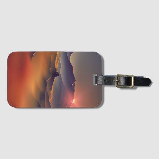 Mountain Sunset Bagagelabel (Voorkant (horizontaal))