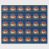 Mountain Sunset Birthday Custom Blue Forest Natuur Cadeaupapier (Vlak)