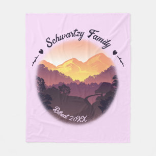  Mountain Sunset Boerderij Retraite Paarse Fleece Deken