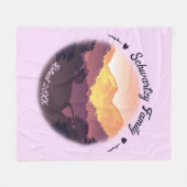  Mountain Sunset Boerderij Retraite Paarse Fleece Deken (Voorkant (Horizontaal))