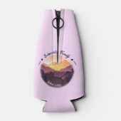  Mountain Sunset Boerderij Retraite Paarse Flesjeskoeler (Achterkant)