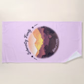  Mountain Sunset Boerderij Retraite Paarse Strandlaken (Voorkant)