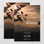 Mountain Sunset bruiloft uitnodiging (Voorkant / Achterkant)