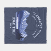  Mountain Sunset buitenmeer Retreat blauw Fleece Deken (Voorkant (Horizontaal))