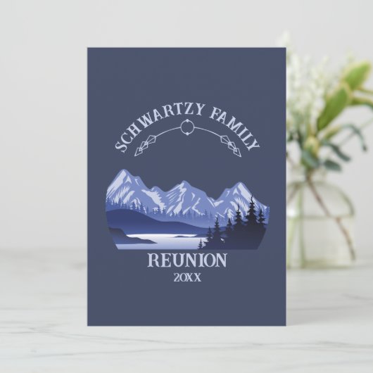  Mountain Sunset buitenmeer Retreat blauw Kaart (Staand voorkant)