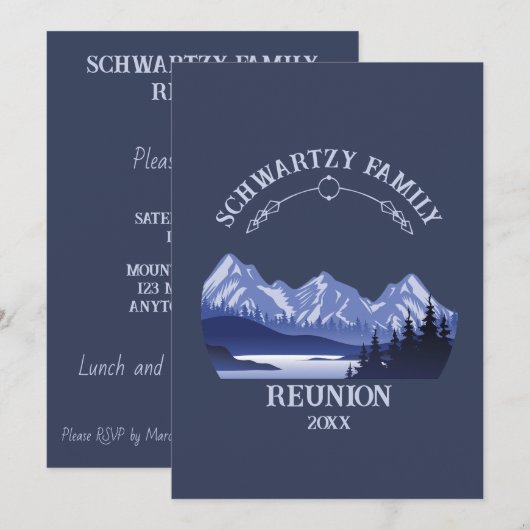  Mountain Sunset buitenmeer Retreat blauw Kaart (Voorkant / Achterkant)