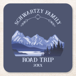  Mountain Sunset buitenmeer Retreat blauw Kartonnen Onderzetters