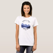 Mountain Sunset buitenmeer Retreat blauw T-shirt (Voorkant volledig)