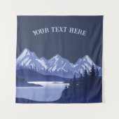 Mountain Sunset buitenmeer Retreat blauw Wandkleed (Voorkant)