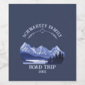  Mountain Sunset buitenmeer Retreat blauw Wijn Etiket (Enkel label)