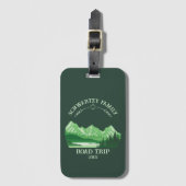  Mountain Sunset buitenmeer Retreat groen Bagagelabel (Voorkant (verticaal))