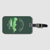  Mountain Sunset buitenmeer Retreat groen Bagagelabel (Voorkant (horizontaal))