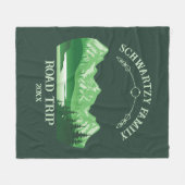  Mountain Sunset buitenmeer Retreat groen Fleece Deken (Voorkant (Horizontaal))