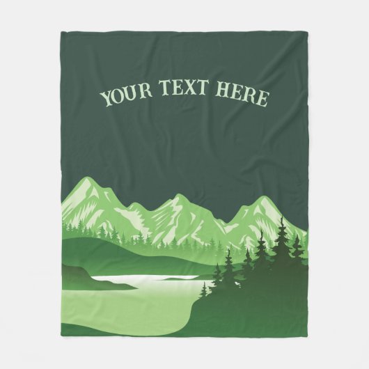  Mountain Sunset buitenmeer Retreat groen Fleece Deken (Voorkant)