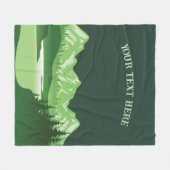  Mountain Sunset buitenmeer Retreat groen Fleece Deken (Voorkant (Horizontaal))