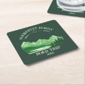  Mountain Sunset buitenmeer Retreat groen Kartonnen Onderzetters (Schuin)