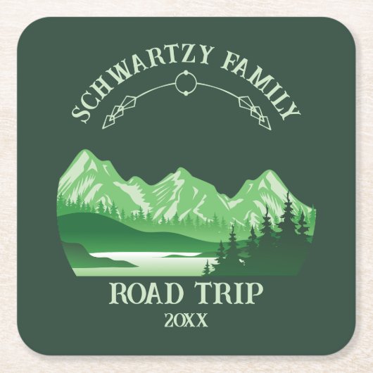  Mountain Sunset buitenmeer Retreat groen Kartonnen Onderzetters (Voorkant)