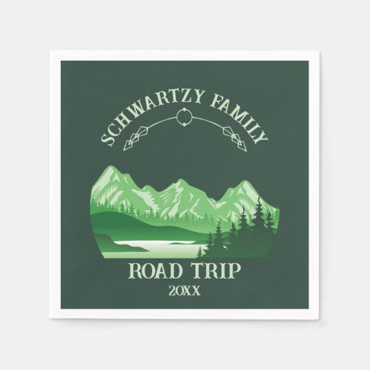 Mountain Sunset buitenmeer Retreat groen Servet (Voorkant)