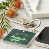  Mountain Sunset buitenmeer Retreat groen Sleutelhanger (Voorkant Rechts)