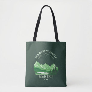 Mountain Sunset buitenmeer Retreat groen Tote Bag