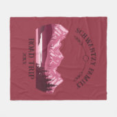  Mountain Sunset buitenmeer Retreat rood Fleece Deken (Voorkant (Horizontaal))