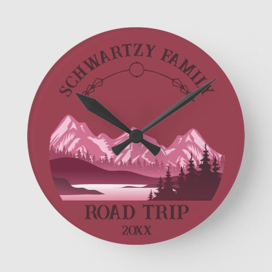 Mountain Sunset buitenmeer Retreat rood Ronde Klok (Voorkant)