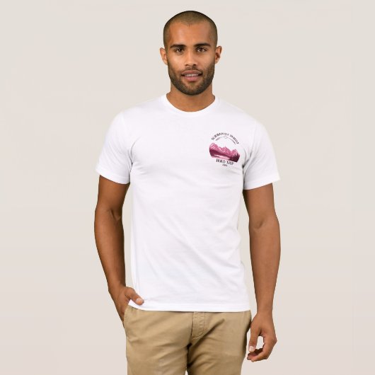 Mountain Sunset buitenmeer Retreat rood T-shirt (Voorkant volledig)