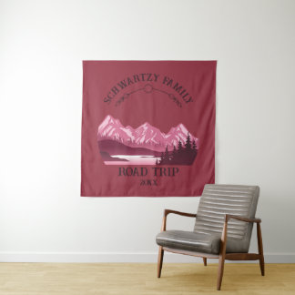 Mountain Sunset buitenmeer Retreat rood Wandkleed